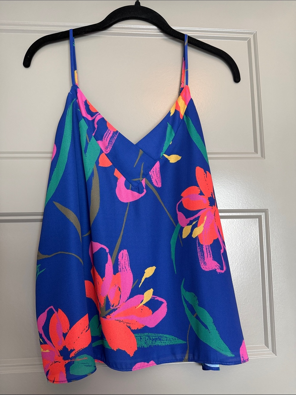 Allison Joy Blue Floral V-Neck Spaghetti Strap Camisole